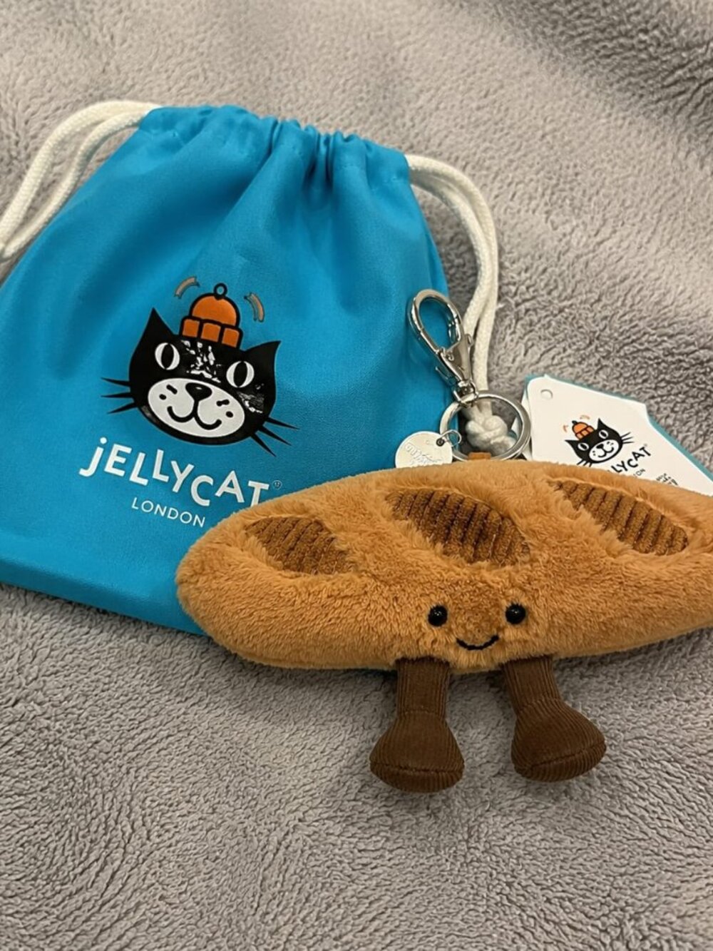 Jellycat Amuseables Baguette Bag Charm keychain New with tags